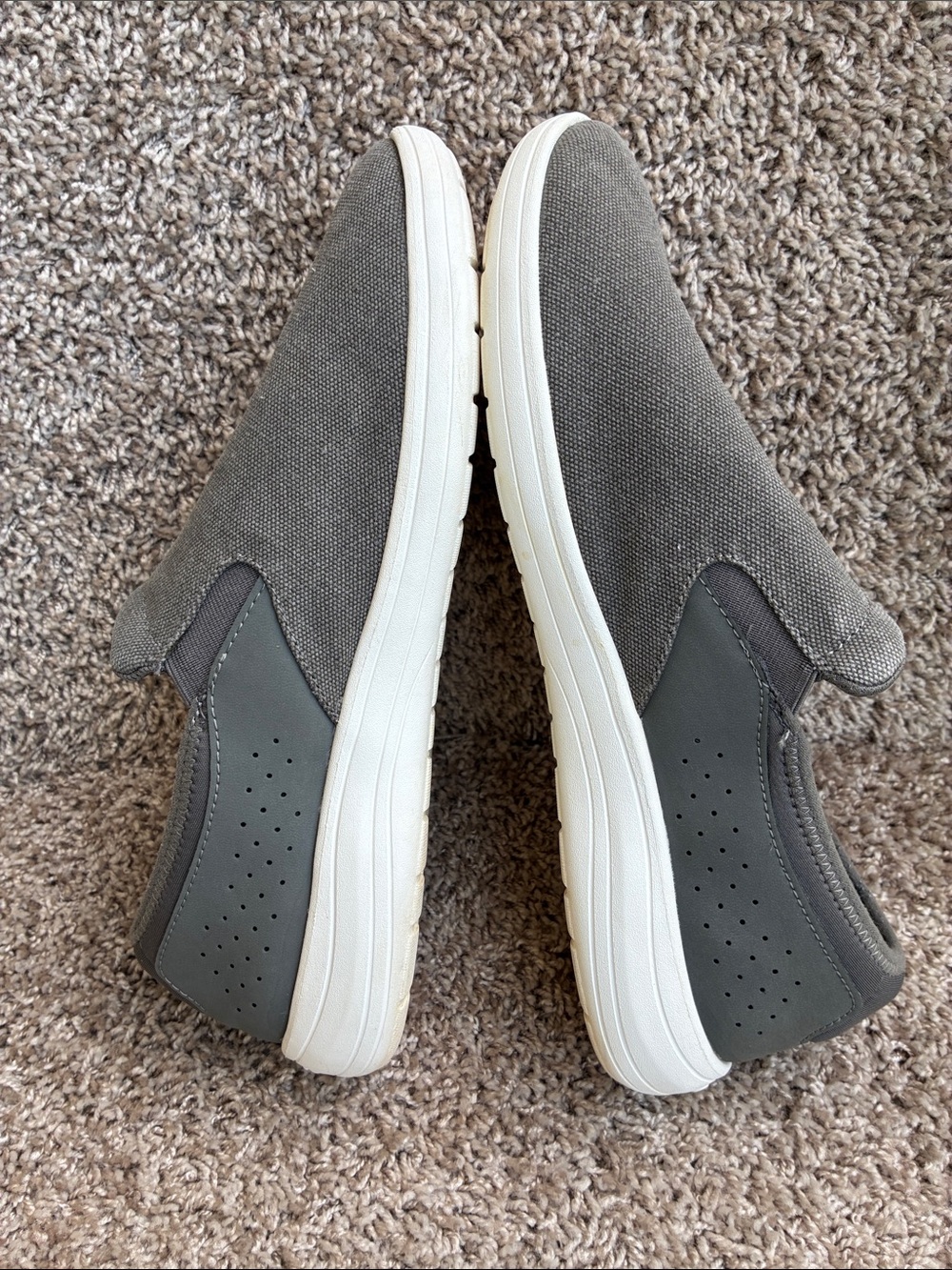 CROCS Men's Reviva Gray Canvas Slip-On Loafers size 11 - Picture 6 of 16